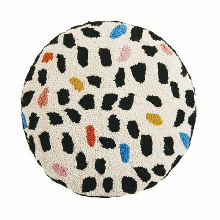 PUESTA EN ESCENA 16 in. Circle Dots Round Shape Hook Pillow PU3124500